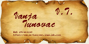 Vanja Tunovac vizit kartica